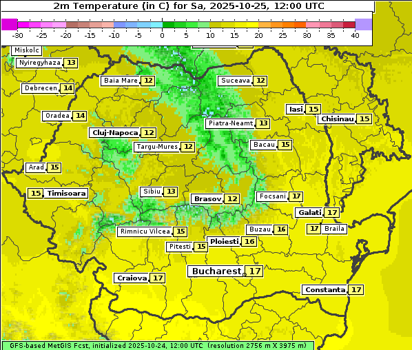 Temperatur, 25. 10. 2025