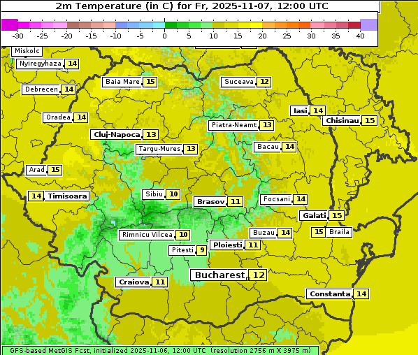 Temperatur, 7. 11. 2025