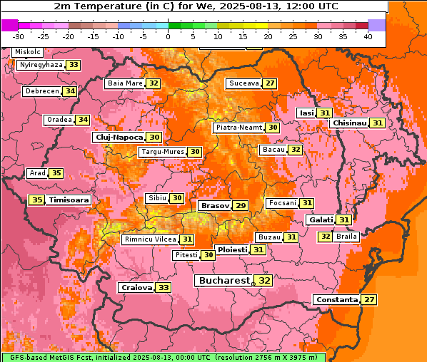 Temperatur, 13. 8. 2025