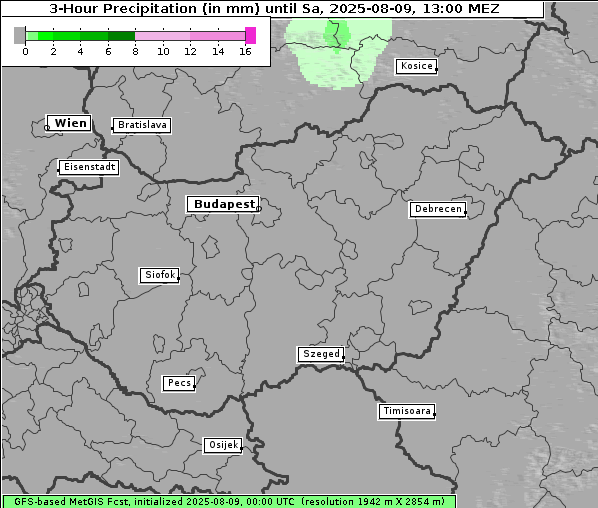 Niederschlag, 9. 8. 2025