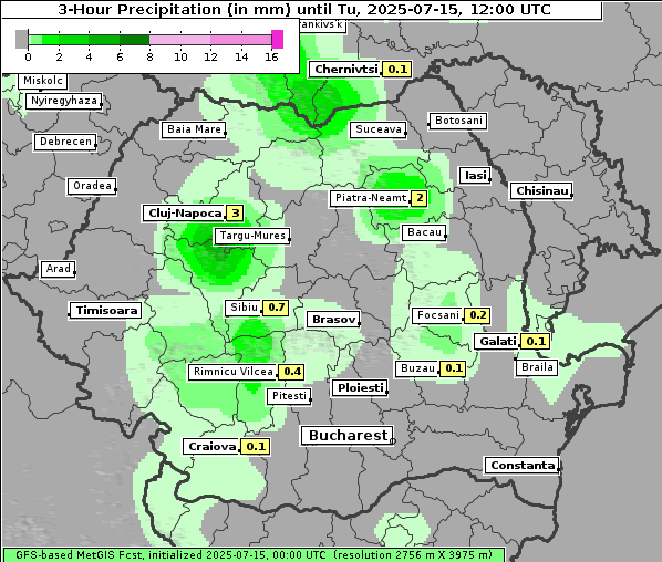 Niederschlag, 15. 7. 2025