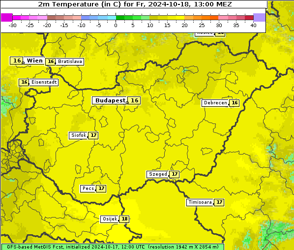 Temperatur, 18. 10. 2024