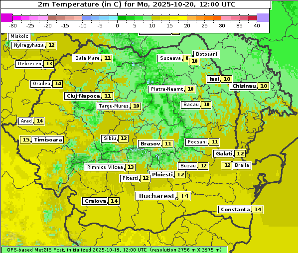 Temperatur, 20. 10. 2025