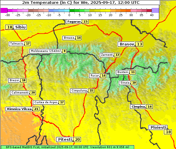 Temperatur, 17. 9. 2025