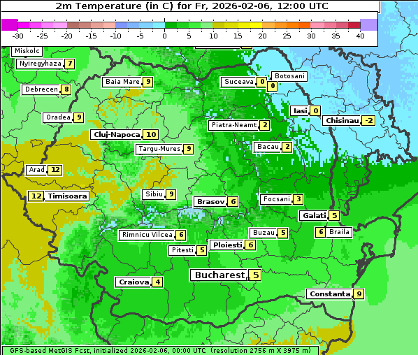 Temperatur, 6. 2. 2026