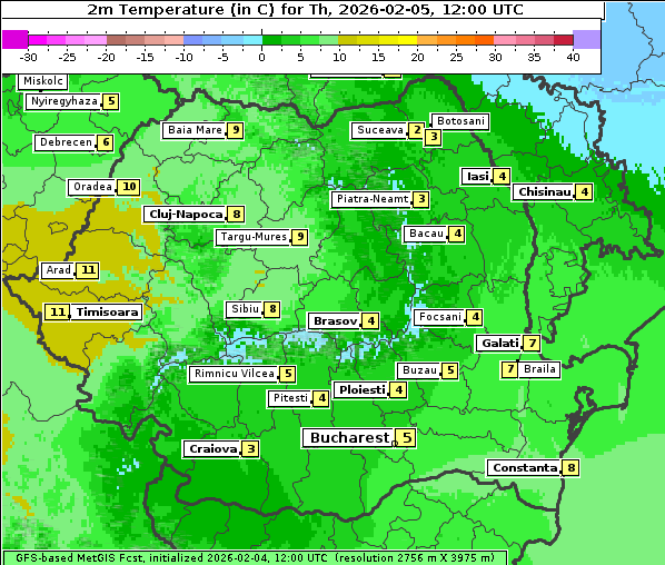 Temperatur, 5. 2. 2026