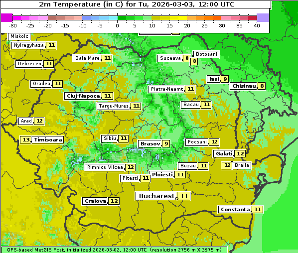 Temperatur, 3. 3. 2026