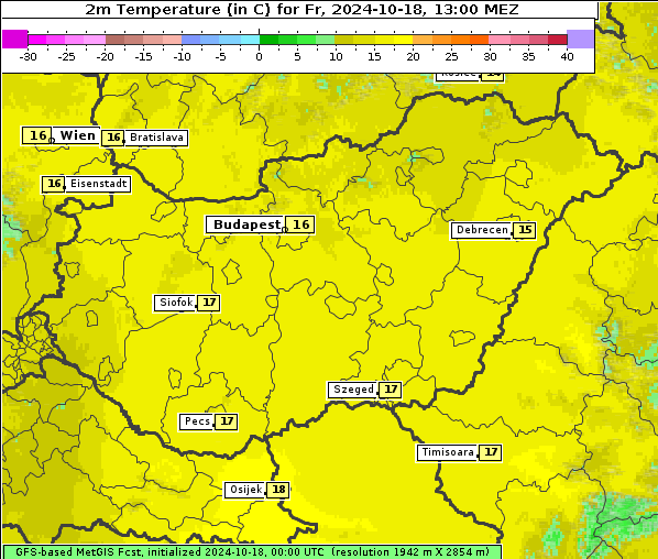 Temperatur, 18. 10. 2024