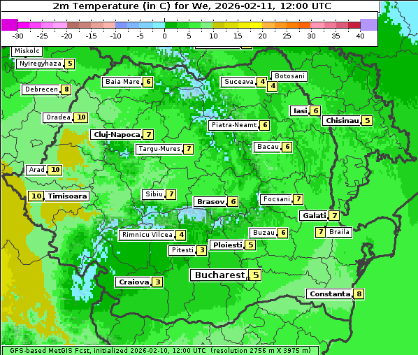 Temperatur, 11. 2. 2026
