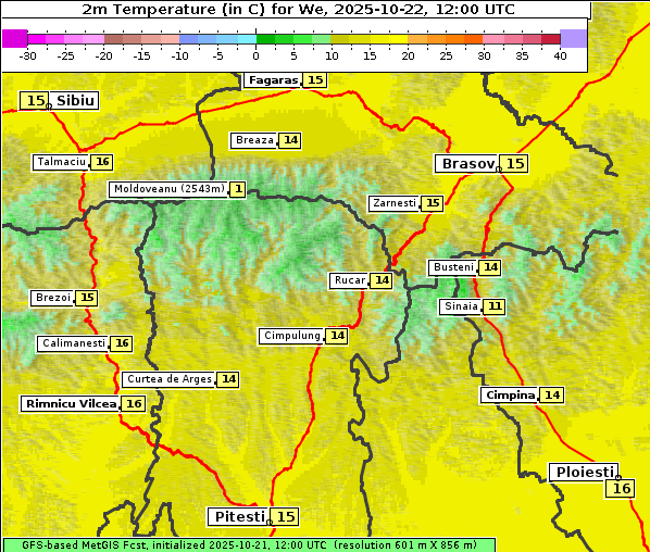Temperatur, 22. 10. 2025