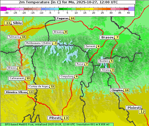 Temperatur, 27. 10. 2025
