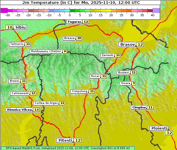 Temperatur, 10. 11. 2025