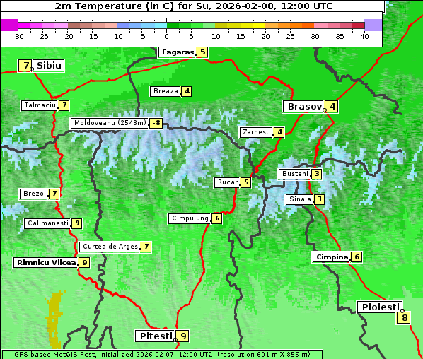 Temperatur, 8. 2. 2026