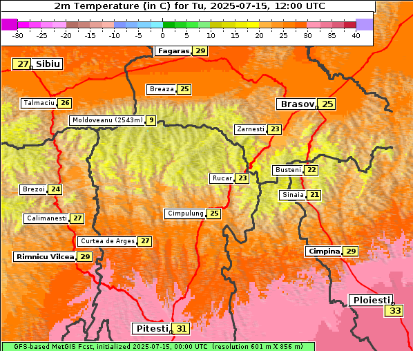 Temperatur, 15. 7. 2025