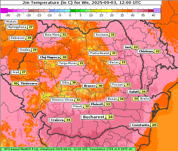 Temperatur, 3. 9. 2025