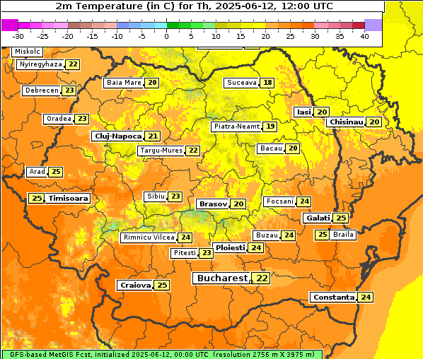 Temperatur, 12. 6. 2025