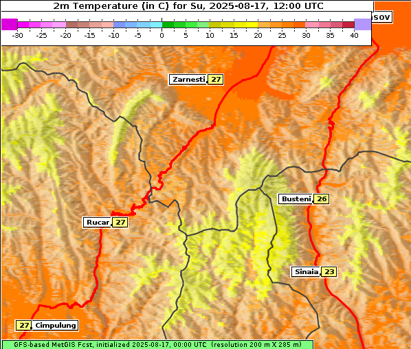 Temperatur, 17. 8. 2025