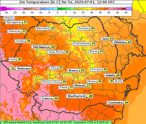 Temperatur, 1. 7. 2025