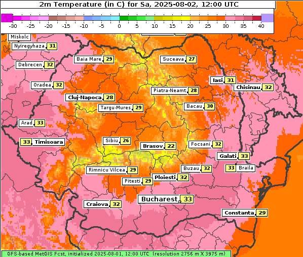 Temperatur, 2. 8. 2025