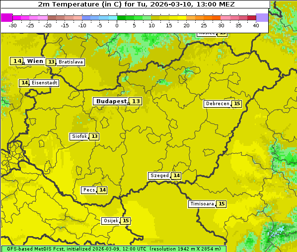 Temperatur, 10. 3. 2026