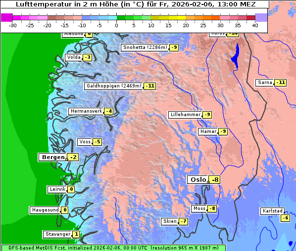 Temperatur, 6. 2. 2026