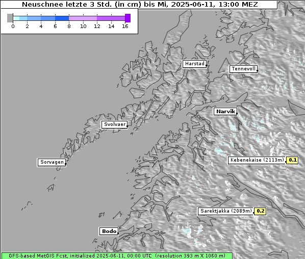 Neuschnee, 11. 6. 2025
