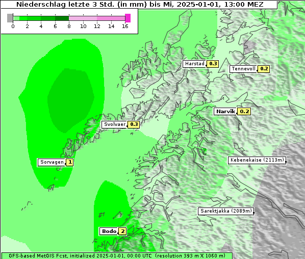 Niederschlag, 1. 1. 2025
