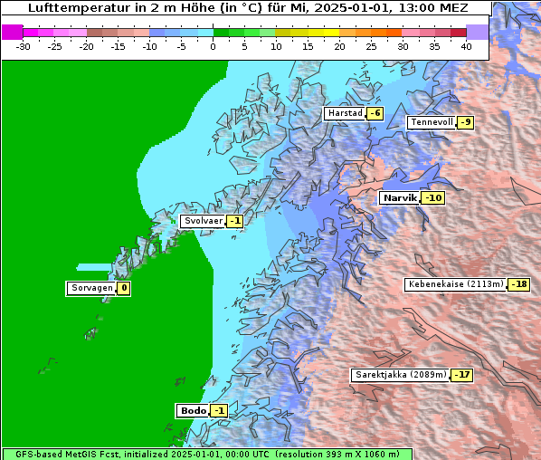 Temperatur, 1. 1. 2025