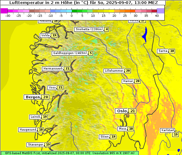 Temperatur, 7. 9. 2025