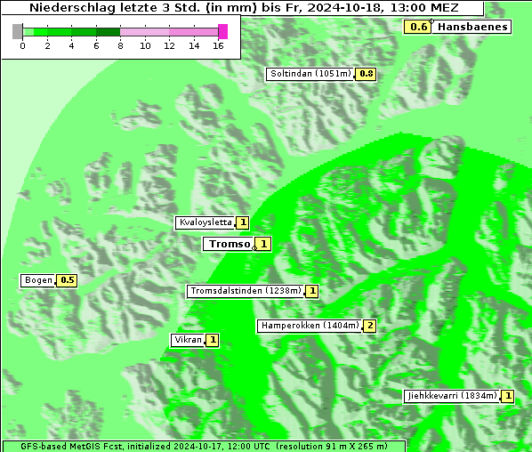 Niederschlag, 18. 10. 2024