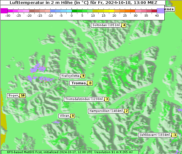 Temperatur, 18. 10. 2024