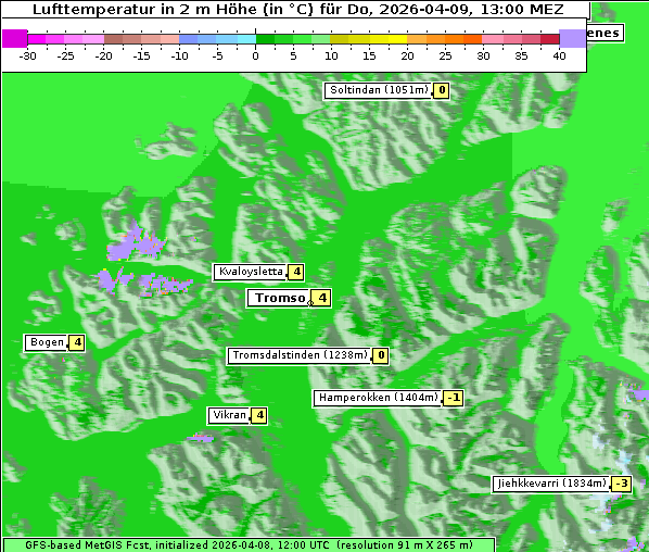 Temperatur, 9. 4. 2026