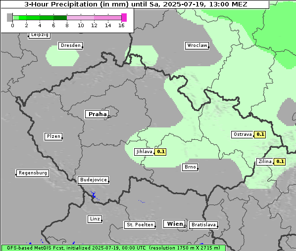 Niederschlag, 19. 7. 2025