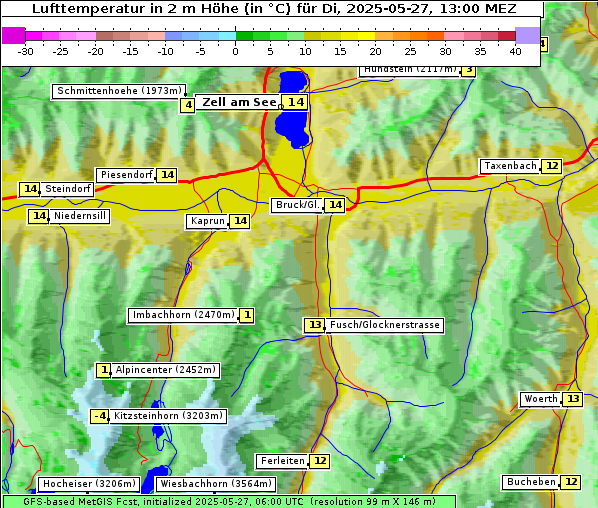 Temperatur, 27. 5. 2025