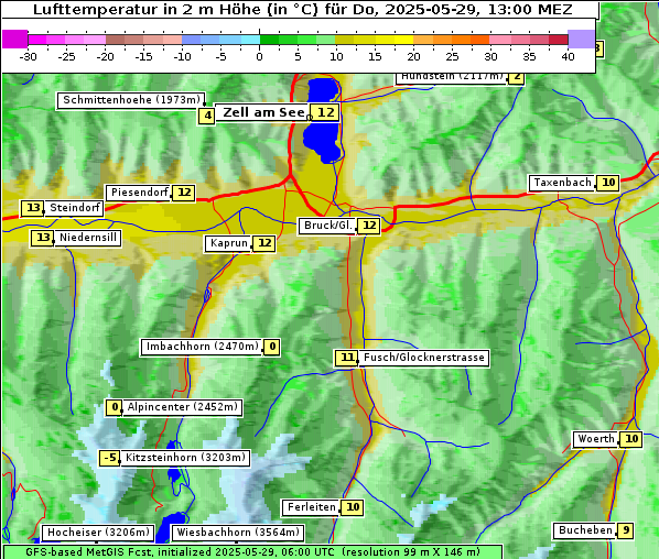 Temperatur, 29. 5. 2025