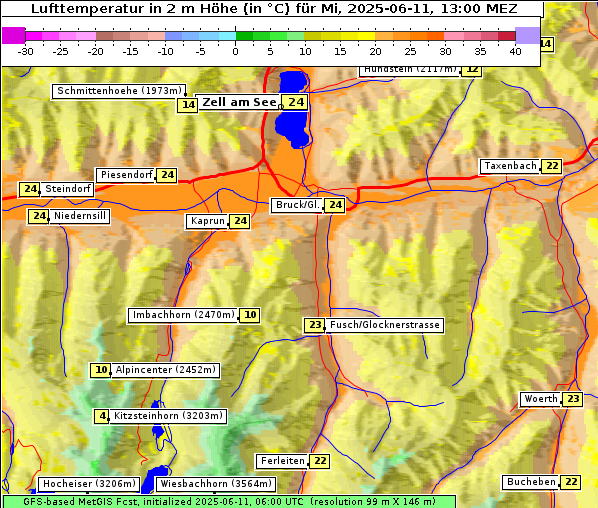 Temperatur, 11. 6. 2025