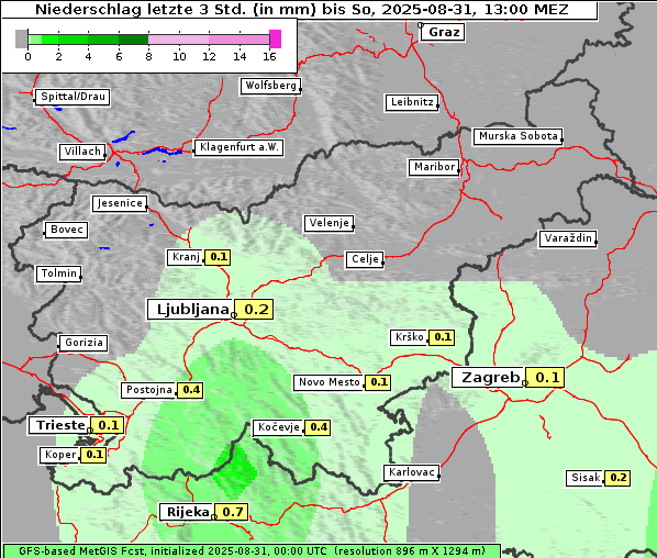 Niederschlag, 31. 8. 2025