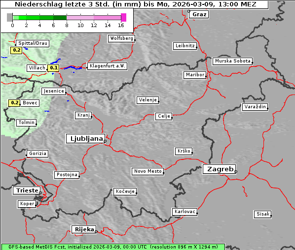 Niederschlag, 9. 3. 2026
