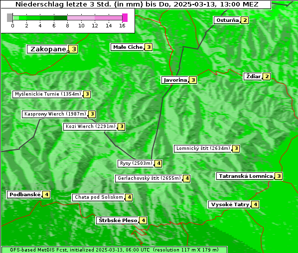 Niederschlag, 13. 3. 2025