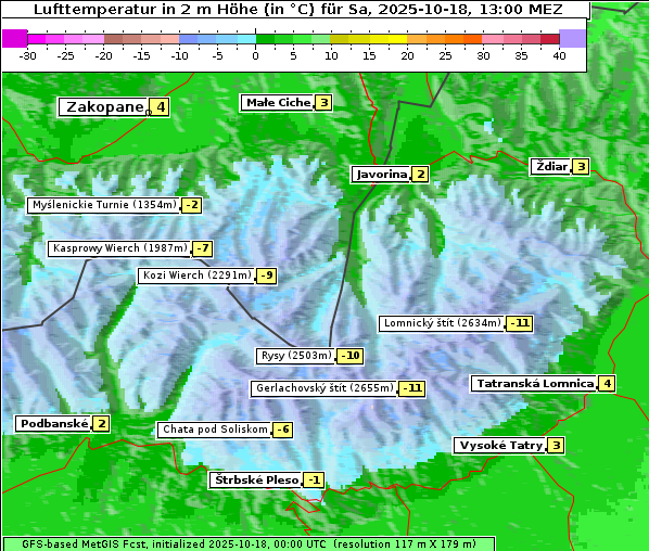 Temperatur, 18. 10. 2025