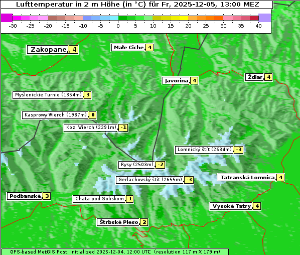 Temperatur, 5. 12. 2025