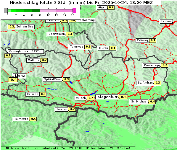 Niederschlag, 24. 10. 2025