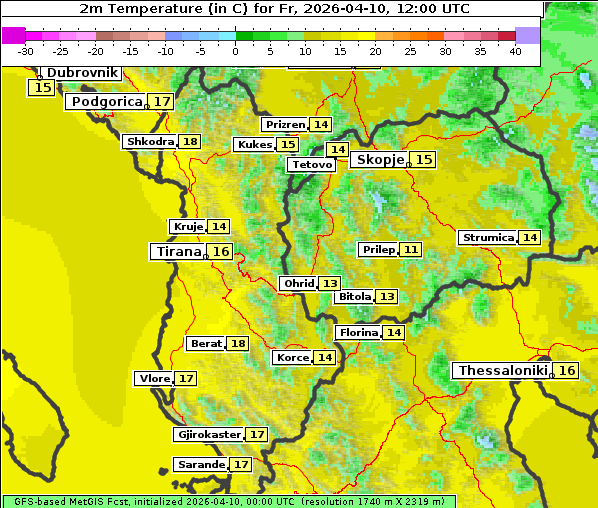Temperatur, 10. 4. 2026