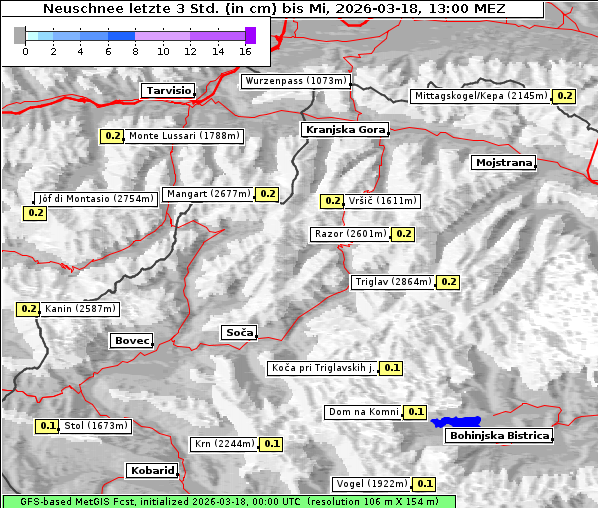 Neuschnee, 18. 3. 2026