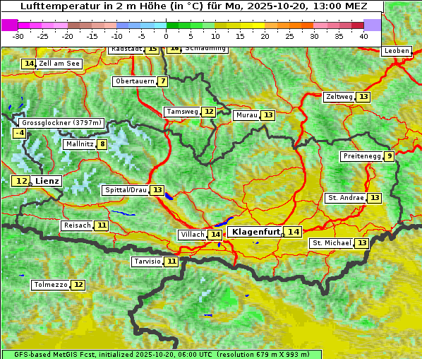 Temperatur, 20. 10. 2025
