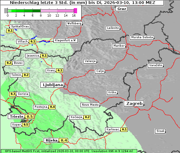 Niederschlag, 10. 3. 2026