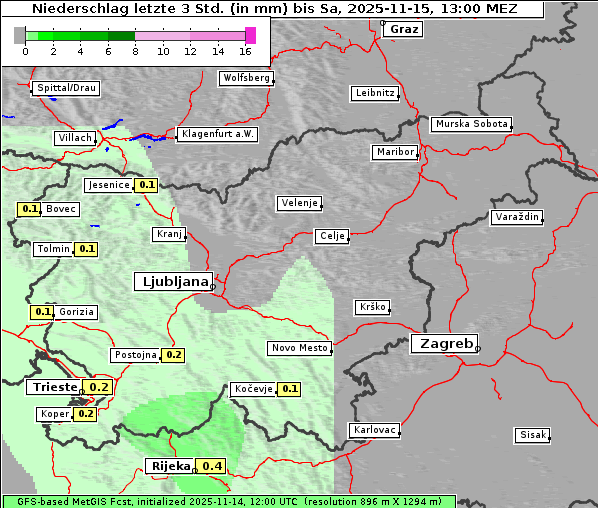 Niederschlag, 15. 11. 2025