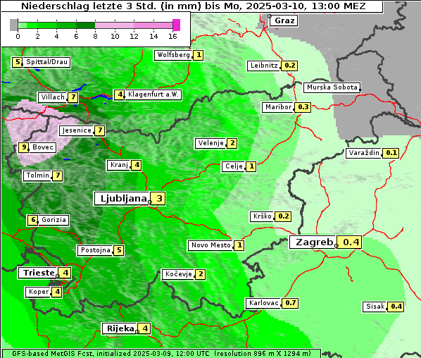 Niederschlag, 10. 3. 2025