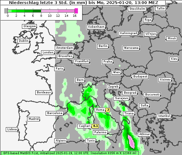 Niederschlag, 20. 1. 2025