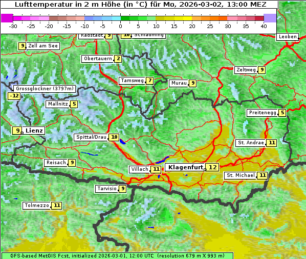 Temperatur, 2. 3. 2026
